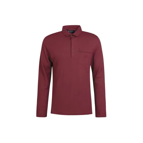 BARBOUR Polo Shirts Men Burgundy