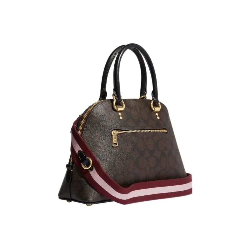 COACH Katy Leather Shoulder Bag Crossbody Bag Handbag Large Size Women's Dark Brown-1