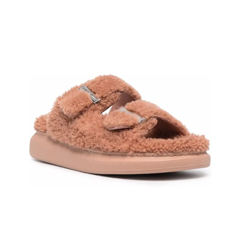 Alexander McQueen Oversized Hybrid Slides Sherling Pink Women's-2