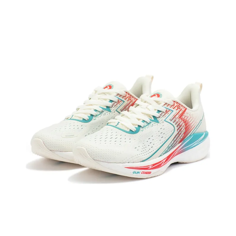 361° Carbon CQT Carbon Speed CQT Jade Rabbit Auspicious Breathable Low-Top Running Shoes Women's White Green-2