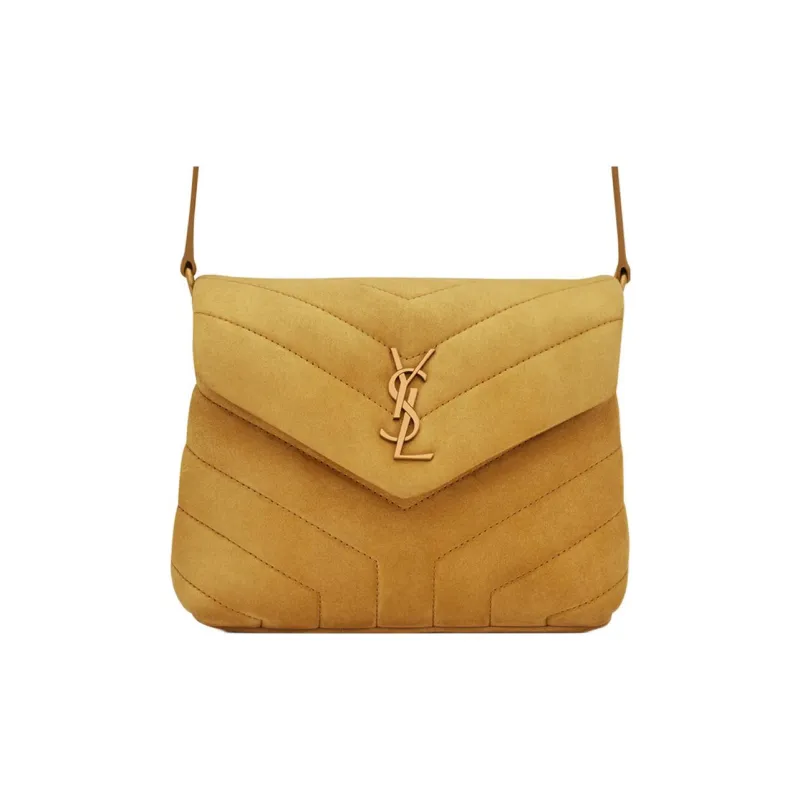 SAINT LAURENT LOULOU Calfskin Crossbody Bag Shoulder Bag Women's Yellow Green-0
