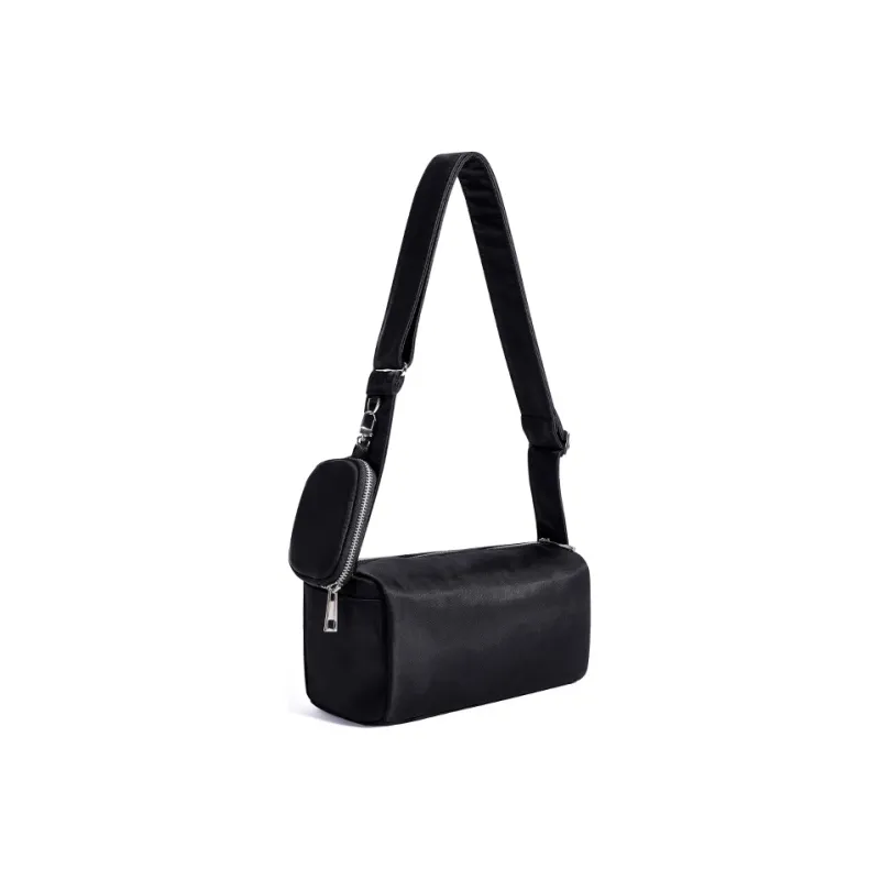 BAGSMART Nylon Fabric Toast Bag Shoulder Bag Crossbody Bag Small Size Women's Black/Red/Blue-1