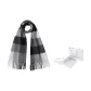 Black White Gray Three-Tone Plaid
