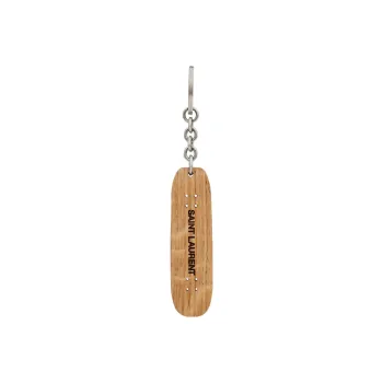 SAINT LAURENT Wooden Keychain Bag Accessory Unisex Brown
