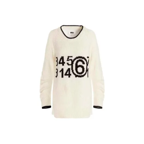 MM6 Maison Margiela Logo Intarsia Crewneck Sweater