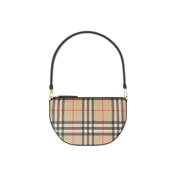 Burberry Vintage Check Cotton Olympia Pouch Archive Beige