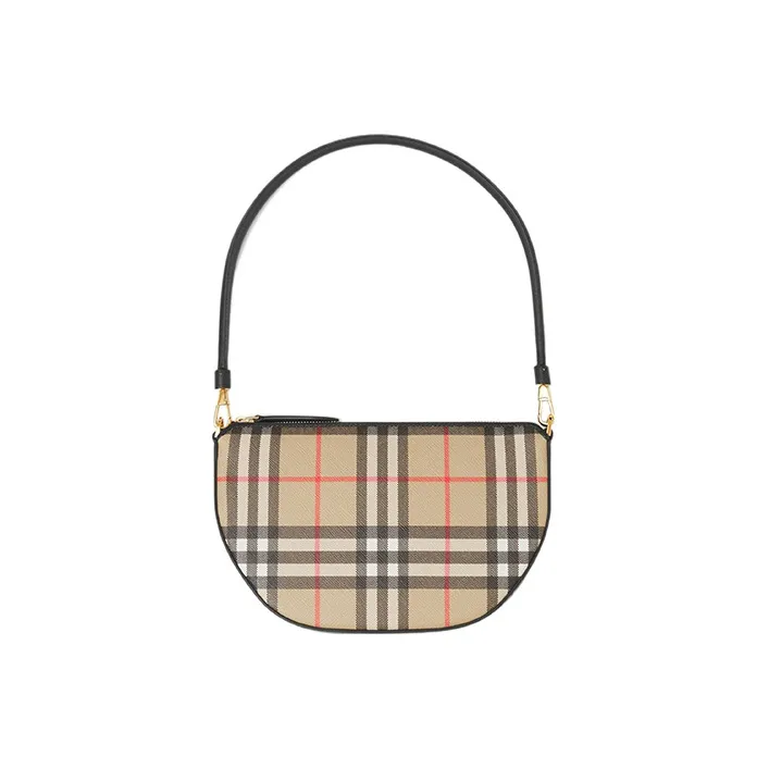 Burberry Vintage Check Cotton Olympia Pouch Archive Beige-0