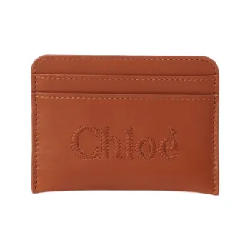 Chloe Shiny Calfskin Card Holder Card Holder Women's Caramel