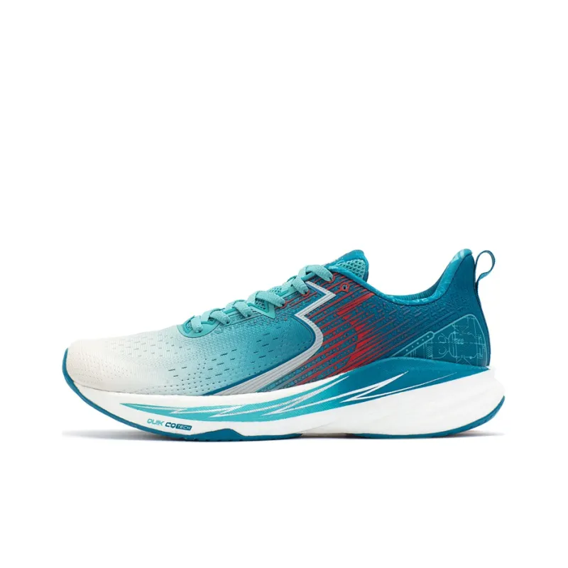 361° Carbon CQT Carbon Speed CQT Flying Sky Breathable Low Top Running Shoes Men's White Green-0