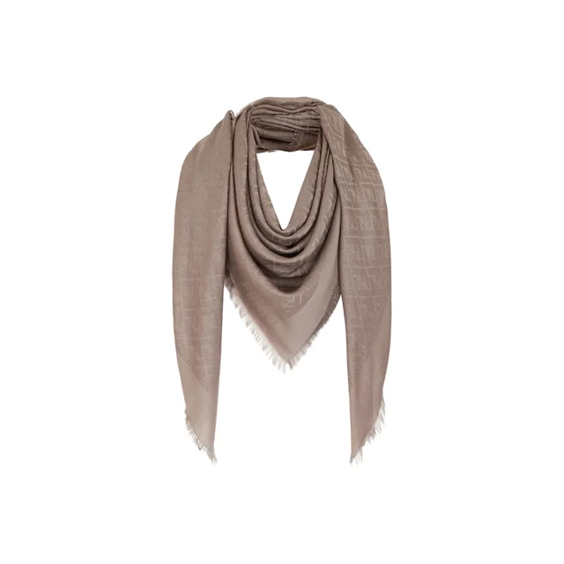 FENDI Silk Scarves Women's Brown-1