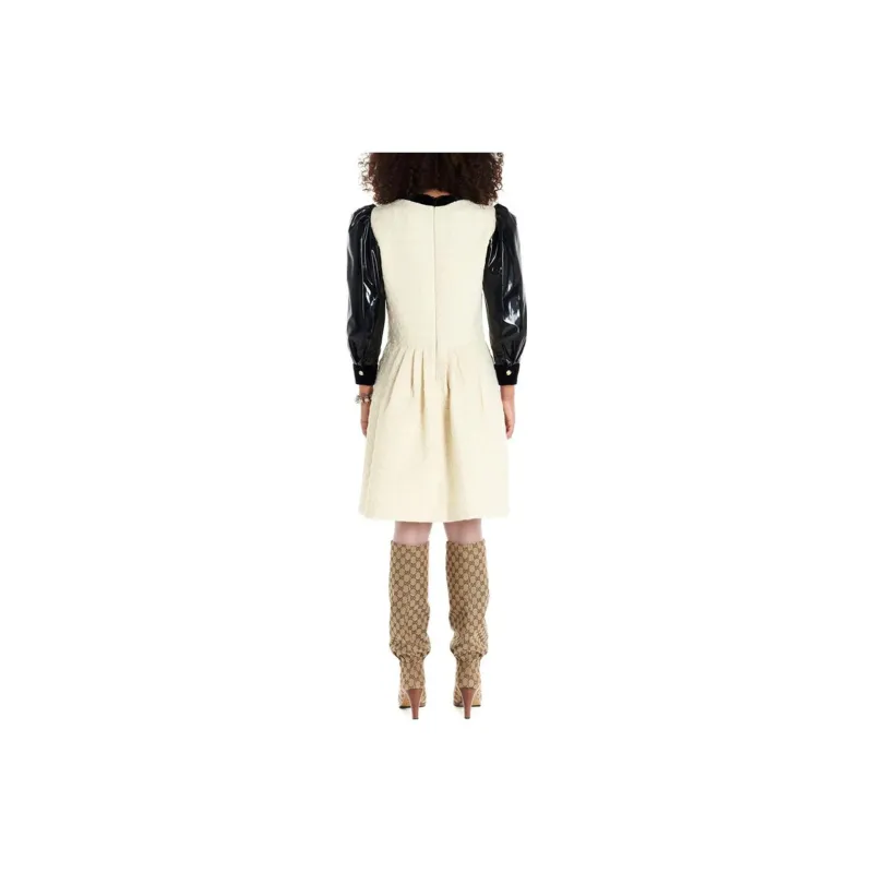 GUCCI Long-Sleeved Dresses Women's Black/White-1