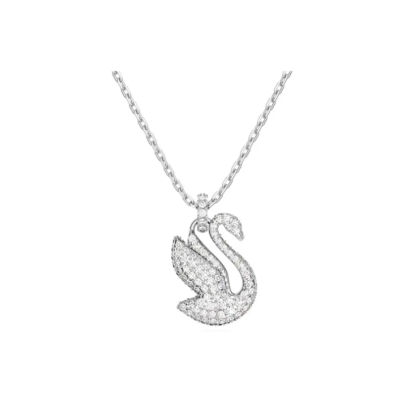 Swarovski Artificial Crystal Necklaces Women's Silver-0