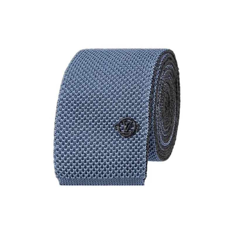 LOUIS VUITTON Silk wool Blend Tie Men's Blue-1
