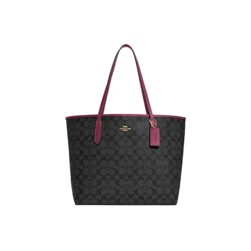 COACH City Coated Canvas With Leather Madison Bag, Shopping Bag, running Bag, Handbag Tubas Women's Black