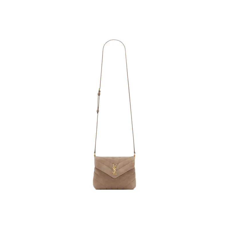 SAINT LAURENT LOULOU Calfskin Handheld Crossbody Bag Shoulder Bag Women's Taupe-1