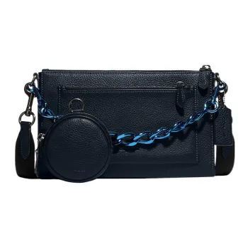 COACH Holden Pebbled Leather Combo Bag, Shoulder Bag, Crossbody Bag Medium Size Women's Blue