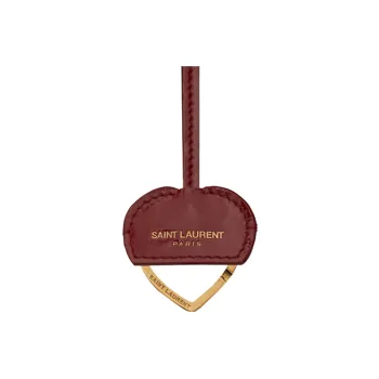 SAINT LAURENT Cow Leather Key Ring Necklace Pouch Merch Women's Red