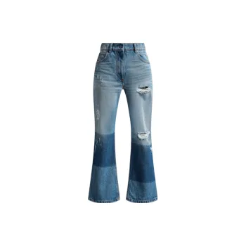 Moncler X Palm Angels Star Intarsia Jeans Ocean Blue
