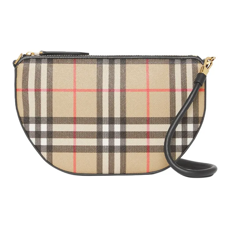 Burberry Vintage Check Cotton Olympia Pouch Archive Beige-1