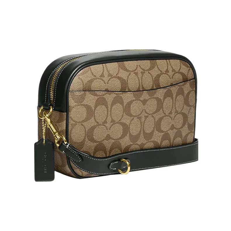 COACH Jamie Signature Coated Canvas With Smooth Leather Camera Bag Shoulder Bag Crossbody Bag Medium Size Women's Brown-1