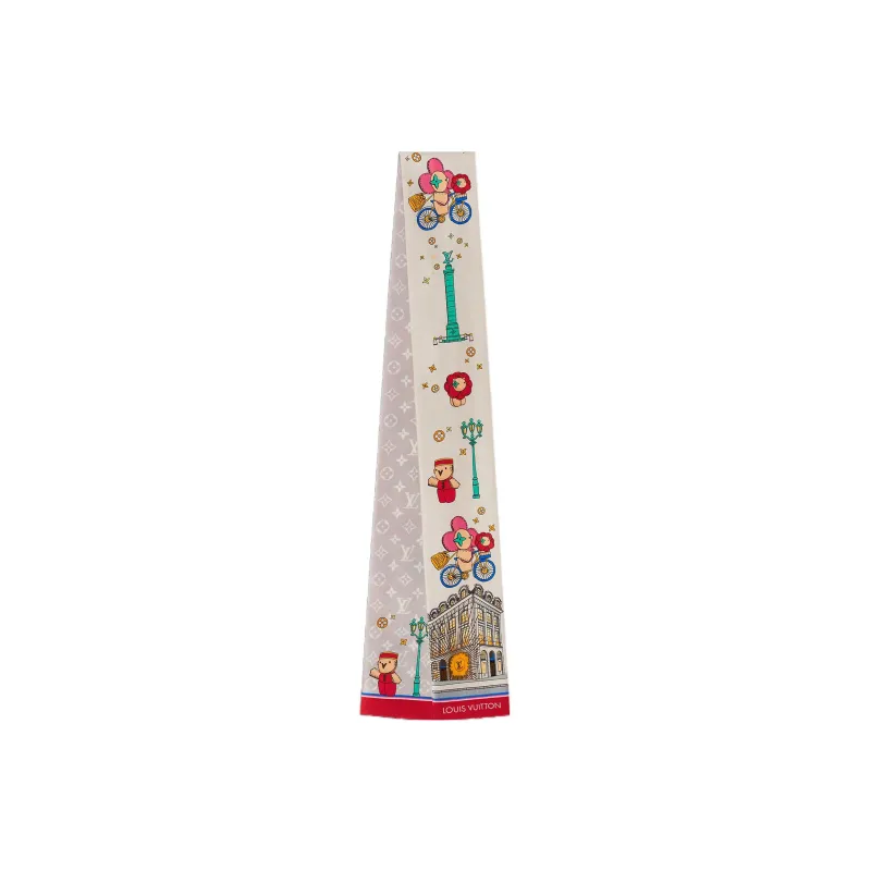 LOUIS VUITTON Vivienne Silk Scarves Women's Beige-0