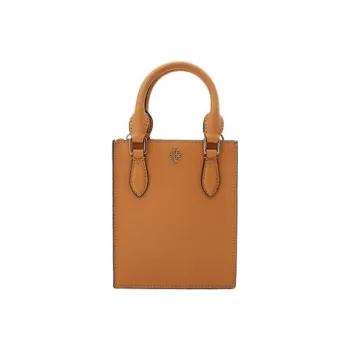 TORY BURCH Emerson Leather Sheet Music Bag One Shoulder Portable Crossbody Pack Mini Women's Tan