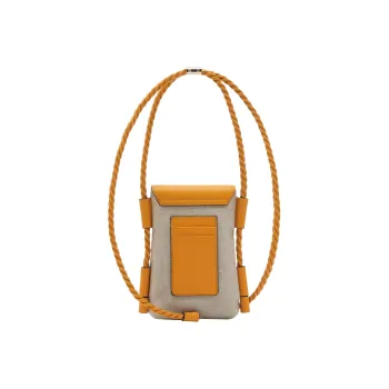 Chloe Key Linen With Calfskin One Shoulder Crossbody Cell Phone Pouch Women's Sunflower Yellow