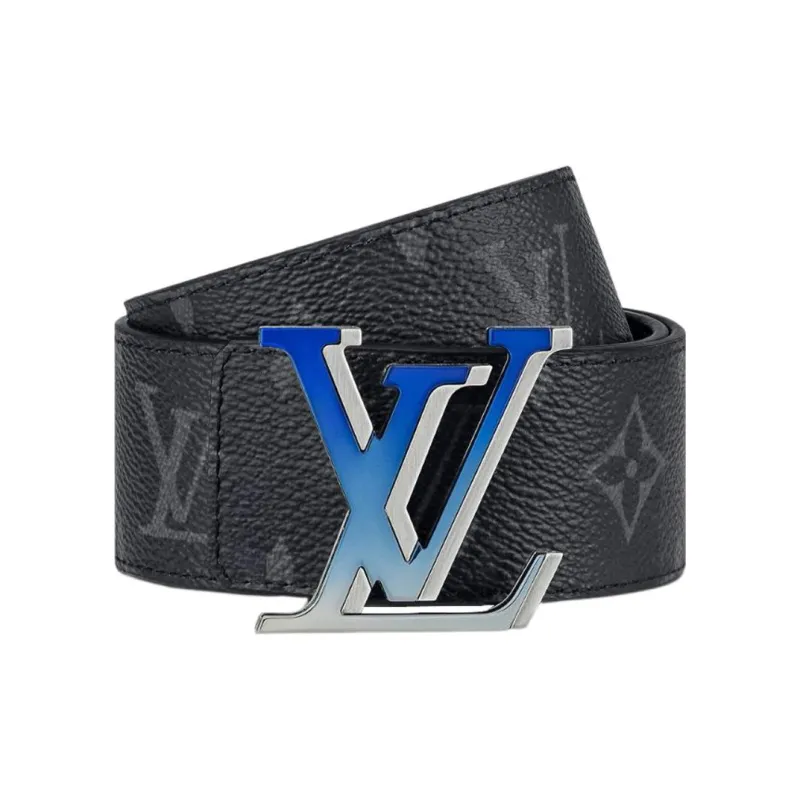 LOUIS VUITTON Cow Leather Belts Men's Black Width 4cm-0