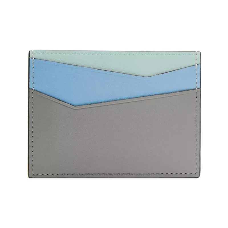 LOEWE Puzzle Cow Leather Card Holder Men's Asphalt Gray/Olympic Blue-1