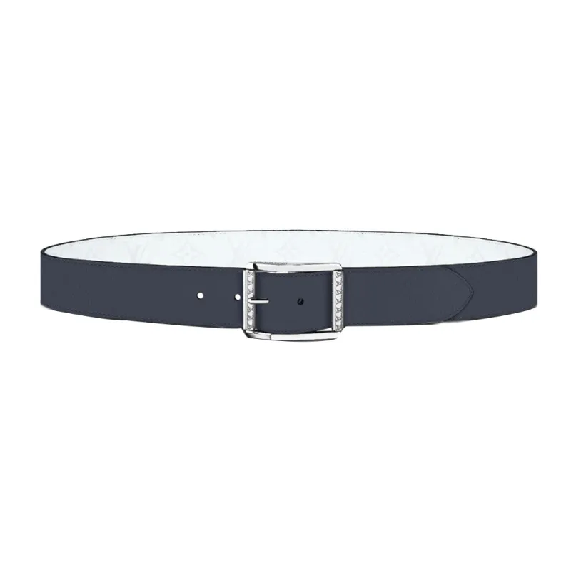 LOUIS VUITTON REVERSO Double Sided Logo Print Casual Fashion Smooth Buckle Men's Width 4cm-1