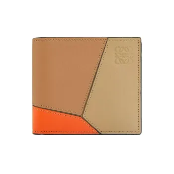 LOEWE Puzzle Cow Leather Wallet Men's Warm Desert/Orange