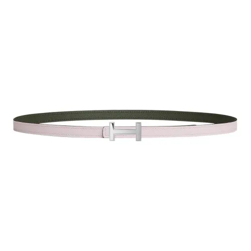 HERMES Comfortable Focus Silver Buckle Epsom Calfskin Double-Sided Leather Belt Women's Purple Width: 1.3cm