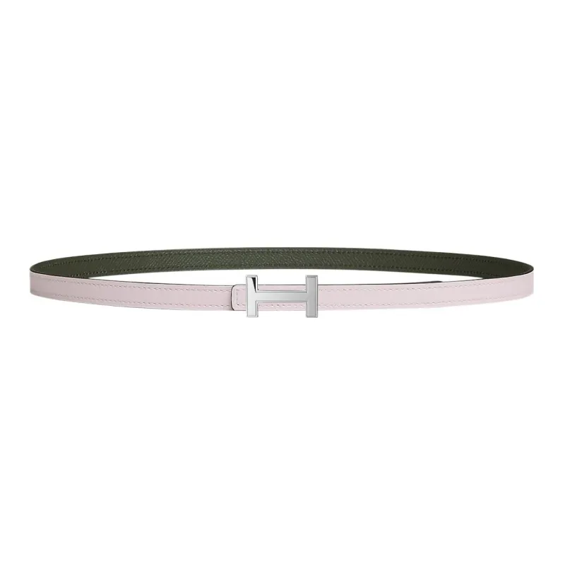 HERMES Comfortable Focus Silver Buckle Epsom Calfskin Double-Sided Leather Belt Women's Purple Width: 1.3cm-0