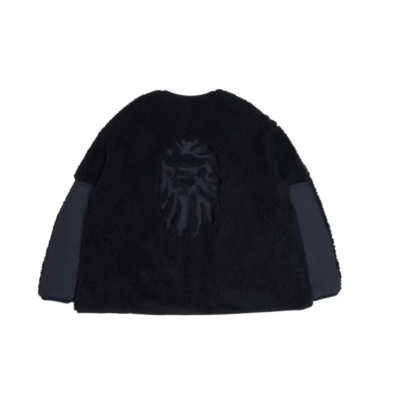 Bape Black Logo Zip Up Fleece Jacket-1