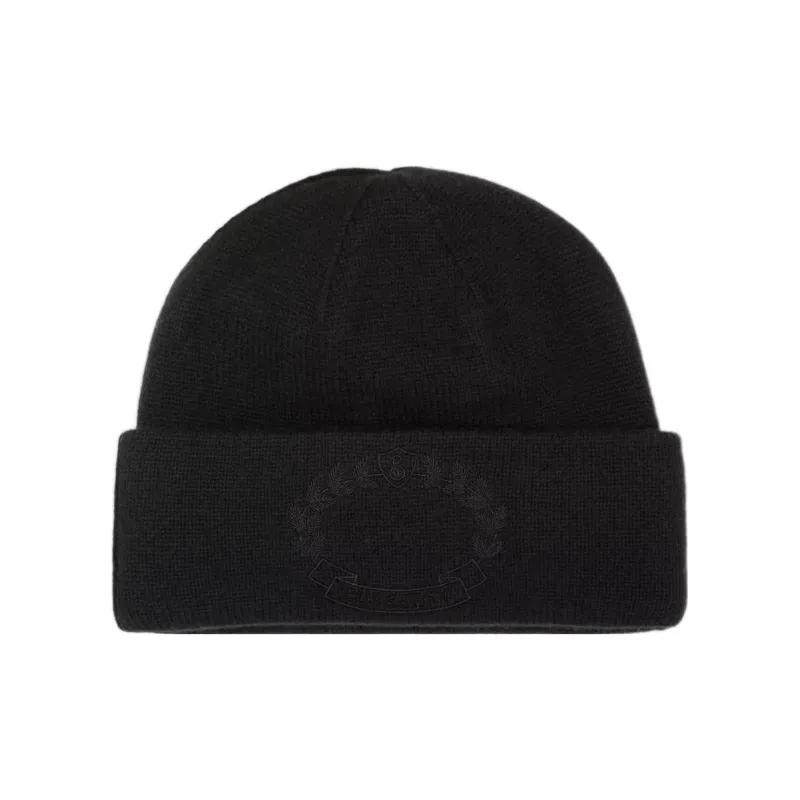 Burberry Logo Crest Embroidery Knitted Cashmere Beanie-0