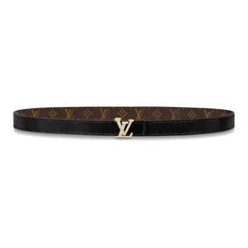 LOUIS VUITTON Casual Double Sided Smooth Buckle Leather Belts Women's Black Width 2CM
