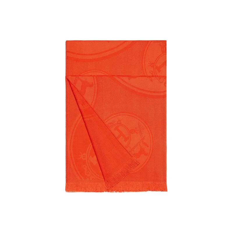 HERMES Book Collection Seal Knit Scarves Women's-0