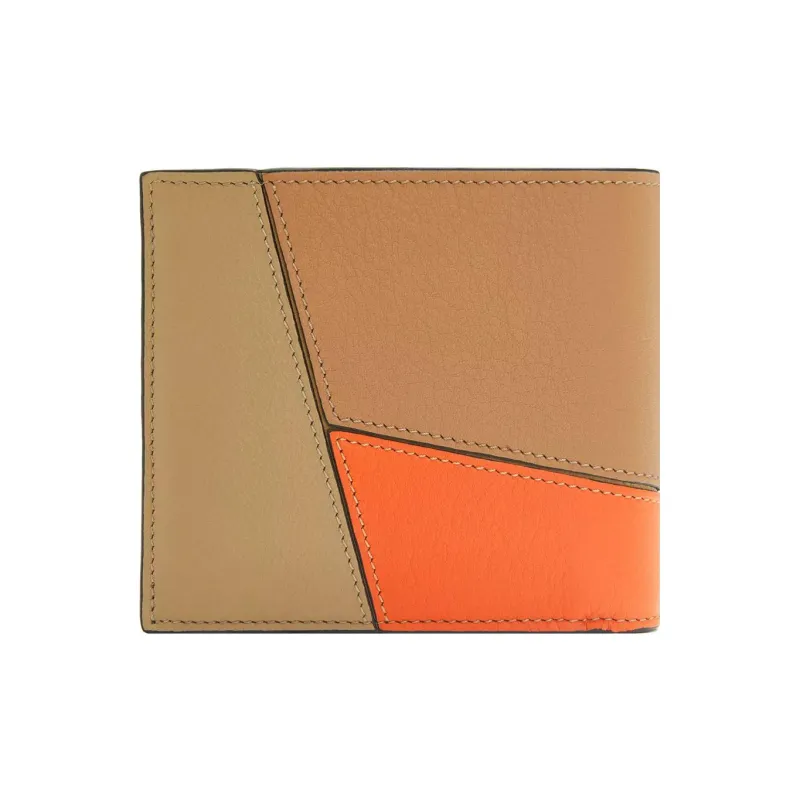 LOEWE Puzzle Cow Leather Wallet Men's Warm Desert/Orange-1