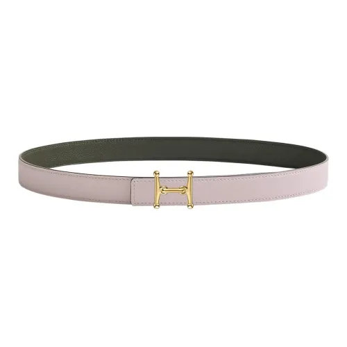 HERMES Mors H Gold Buckle Epsom Calfskin Double-Sided Leather Belt Women's Purple Width: 2.4cm