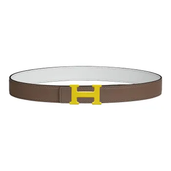 HERMES Swift And Epsom Comfortable H Email Smooth Gold Buckle Epsom Calfskin Belt Women's Brown Width 2.4cm