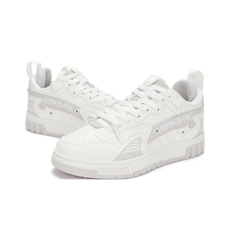 Kappa Warm Slip-Resistant Low-Top Skateboard Shoes Unisex White Gray-3