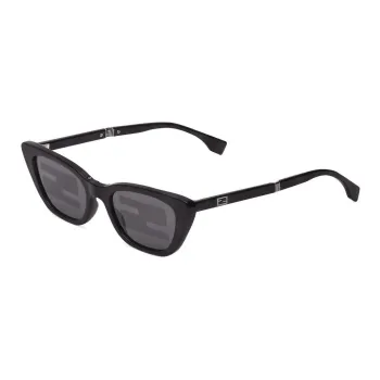 FENDI Plate Frame Cat Eye Sunglass Women's Black