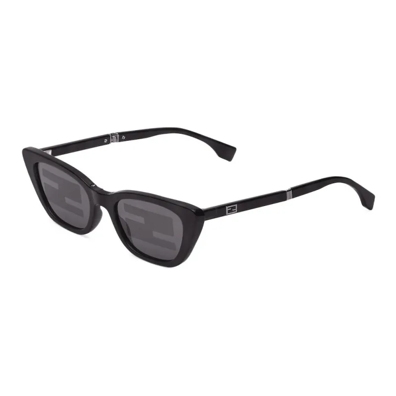 FENDI Plate Frame Cat Eye Sunglass Women's Black-0