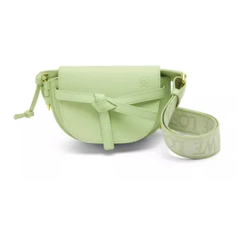 LOEWE Gate Soft Cow Leather Jacquard Shoulder Bag Crossbody Bag Mini Women's Light Green