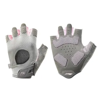 LiNing Sports Gloves Unisex Gray Pink