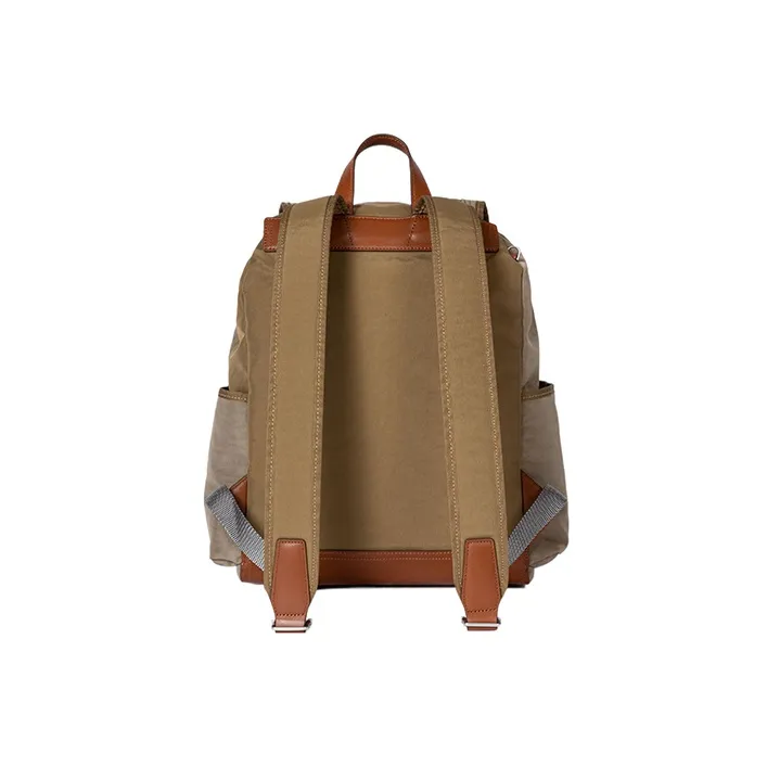 Paul Smith Leather Trim Backpack Men's Khaki-1