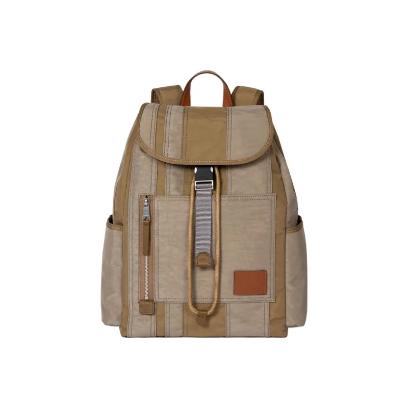 Paul Smith Leather Trim Backpack Men's Khaki-0