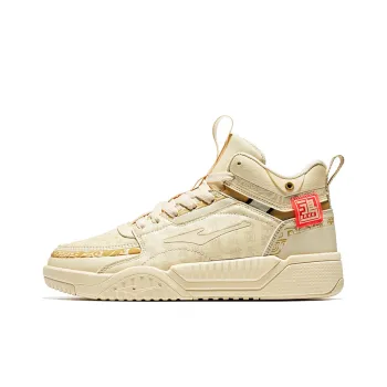 HENANBOWUYUAN x Erke Coverage Warm Slip Resistant High Top Skateboard Shoes Women's White Red