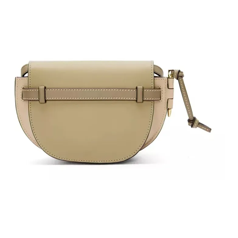 LOEWE Gate Soft Cow Leather Bowknot Saddle Bag Shoulder Bag Crossbody Bag Mini Women's Earth Green/Gray Beige-2