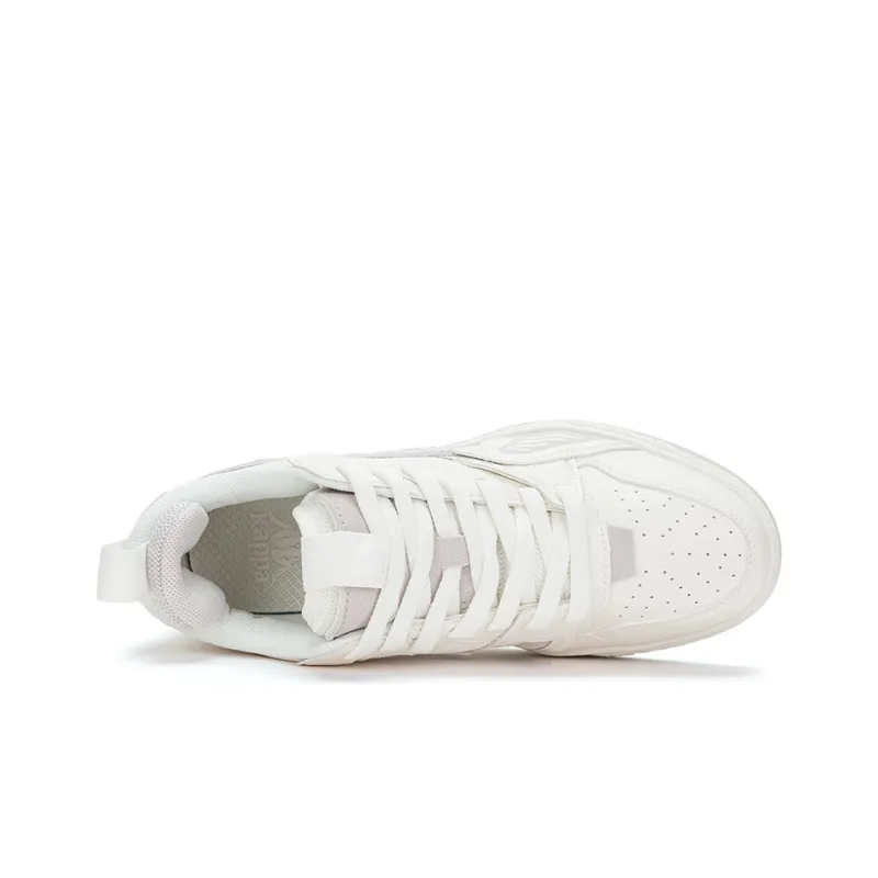 Kappa Warm Slip-Resistant Low-Top Skateboard Shoes Unisex White Gray-4